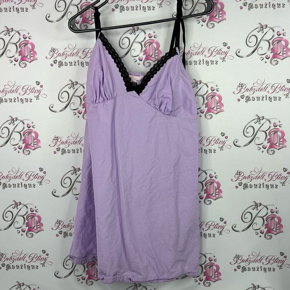 Dress lace detail purple lilac nighty Lavender Lace Trim Nightgown